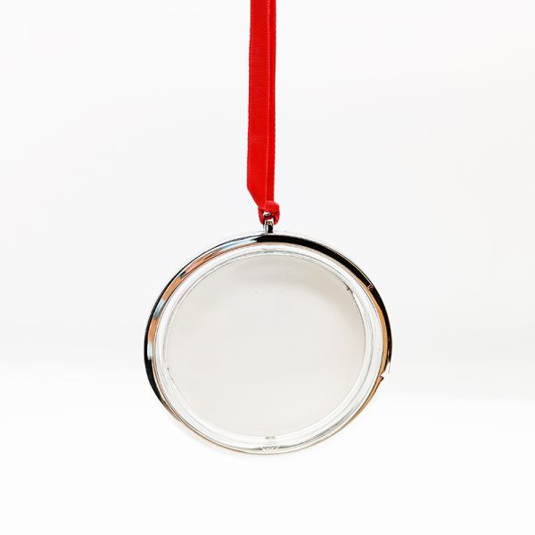 Double Sided Rotatable Sublimation Christmas Ornament Blanks With MDF Board Silver And Gold Color Blank Plastic Ornaments