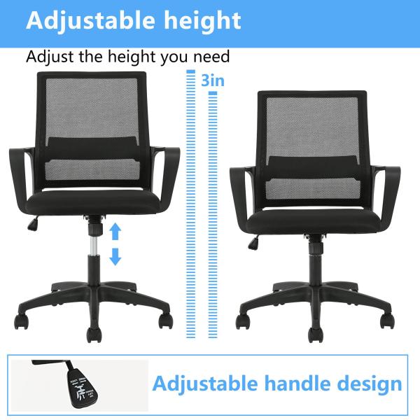 Home Office Ergonomic Mesh Chair with Adjustable Height and Modern Design