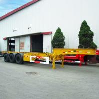 3 Axles 40FT ISO Straight Skeleton Truck Trailers For Heavy Duty Container Transit
