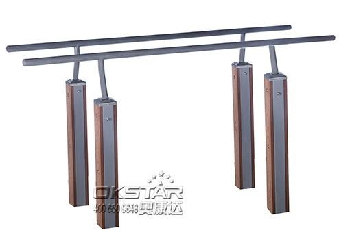 outdoor exercise equipments WPC materials based double bar with TUV certificates