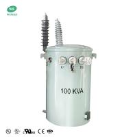 Transformateur monophasé de 100 kVA, monté sur poteau, double enroulement, transformateur de distribution d'énergie immergé dans l'huile, 34,5 kV à 120 V, ANSI IEEE, avec certification UL