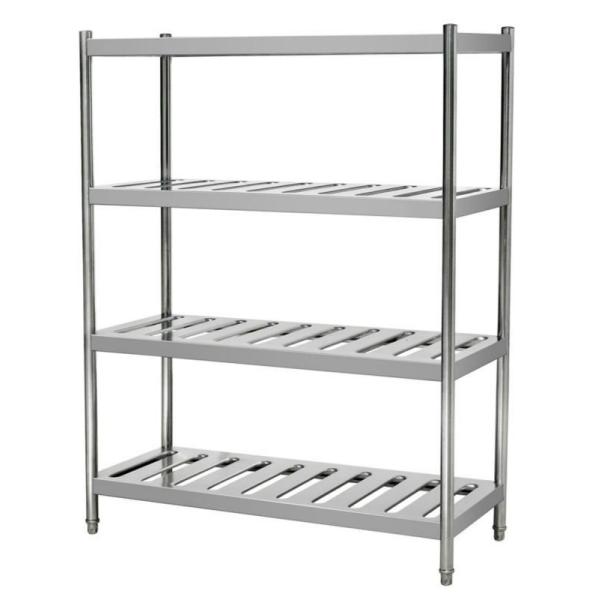 4 Tiers Stainless Steel Heavy Duty Storage Racks , Kitchen Food Storage Shelving