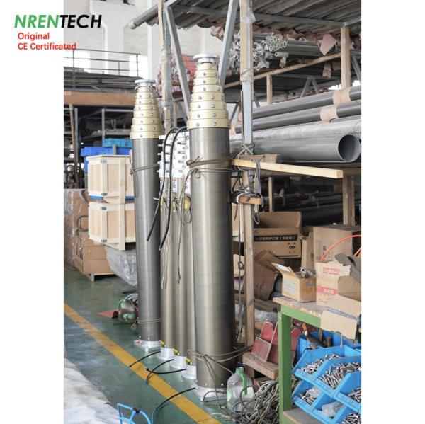 12m Non-Lockable Pneumatic Telescopic Mast 150kg payload For Mobile Telecommunication Antenna Tower