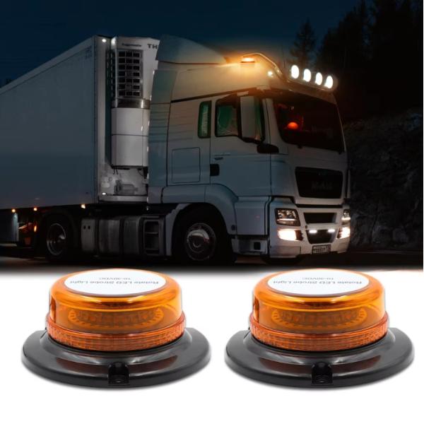 Plastic 15W Yellow Flash Rotating Luces Light LED Lamp For Truck Car Vans Bus