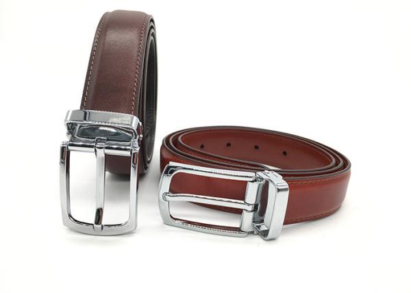 28mm Width Womens Pure Leather Belt Feather Edge With Clip Buckle