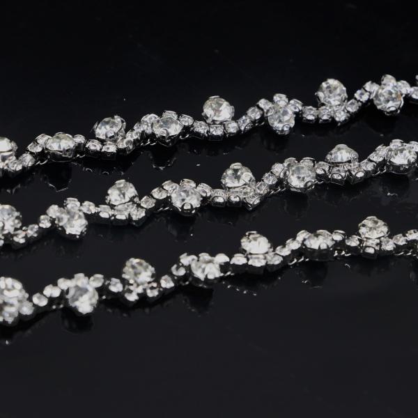 Decorative Crystal Diamond Chain , Rhinestone Necklace Silver 5MM ODM