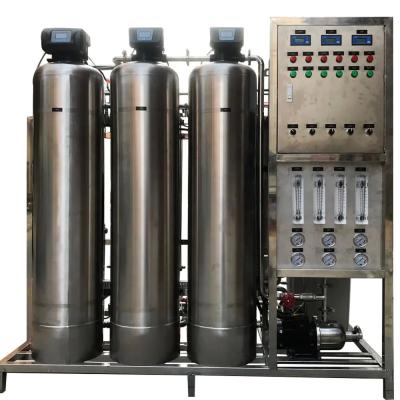 Easy Operate 1.5TPH 3xSS304 Tanks Brackish Water Reverse Osmosis Water Plant