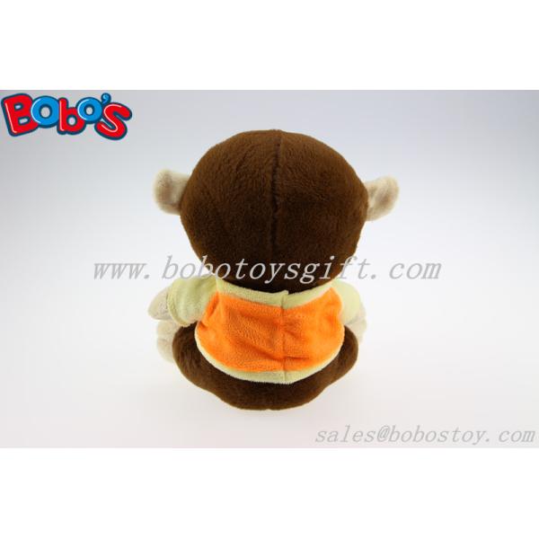 Plush Stuffed Baby Monkey Toy With Embroidery Smile Face and T-Shirt
