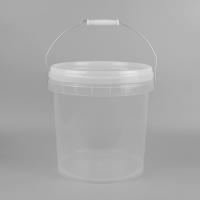 seau transparent de conditionnement en plastique de 1L 5L 10L adapté aux besoins du client avec le couvercle et la poignée