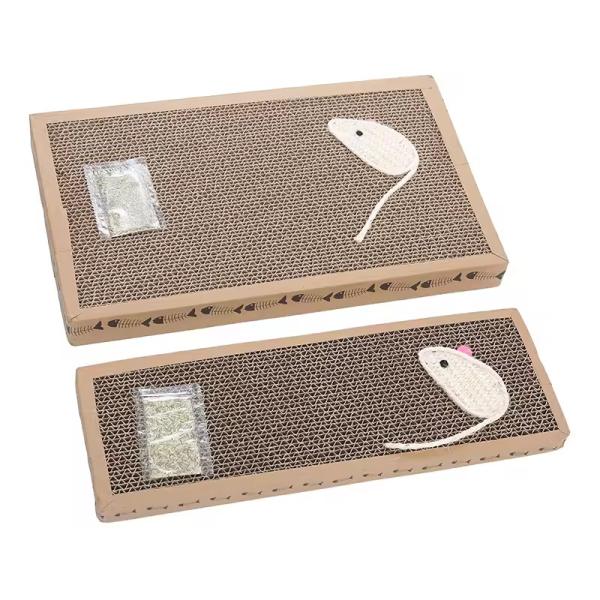 Source factory 2pk Cat Scratcher Pads | Kitten Scratching Board Mat Cardboard Bed Pet Play Toy