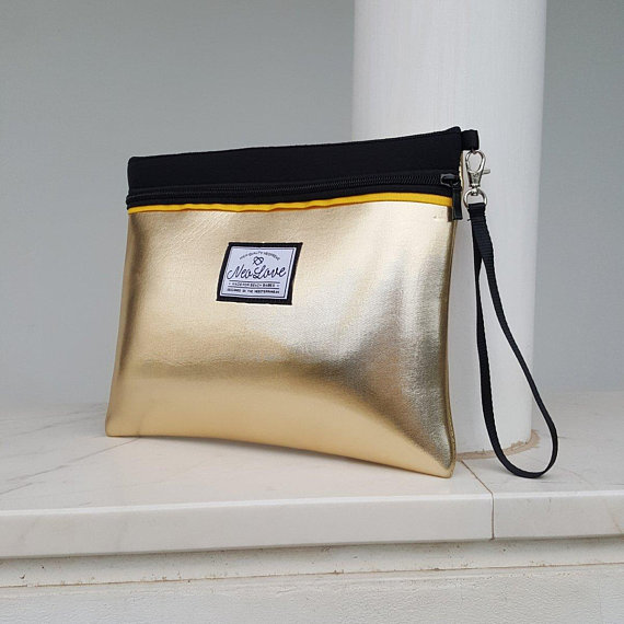 Gold Digger neoprene beach bag, travel pouch and tote bag with purse, summer bag, tote bag, vegan fashion