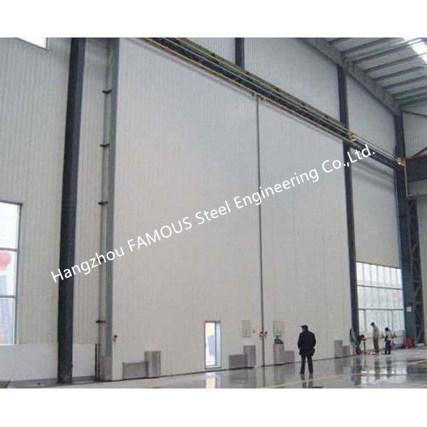 Large Openings Vertical Sliding Industrial Garage Doors Motorised Heavy Sliding Doors With Steel Track