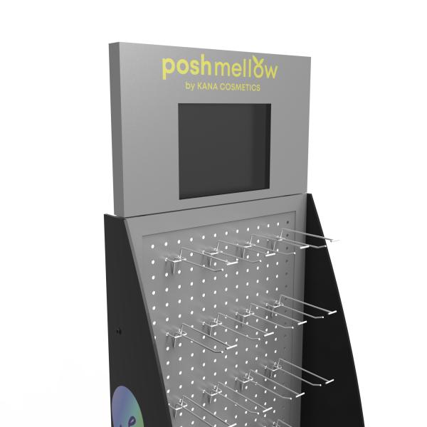 Retail Store Glove Display Stand Peg Display Stand With LCD Screen