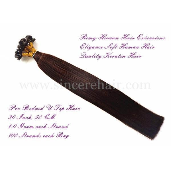 20 Inch Remy Human Hair Extensions 1.0 G Pre Bonded U Tip Hair Extensions For Sale