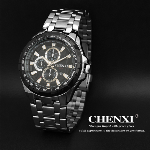 2015 Fashion Quartz Custom Man Watch Stainless Steel Case Back Watch Original CHENXI Watch