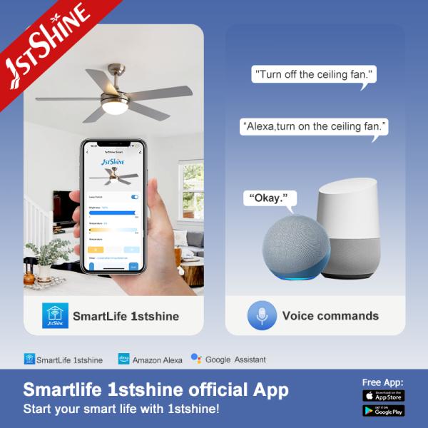 Dual-Style Ceiling Fan With Light And Reversible Black & Silver Blades Remote Control