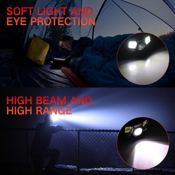 Headlamp безопасности Headlamp СИД светлый перезаряжаемые портативный водоустойчивый с 6 режимами для бежать располагаясь лагерем пешей гребли