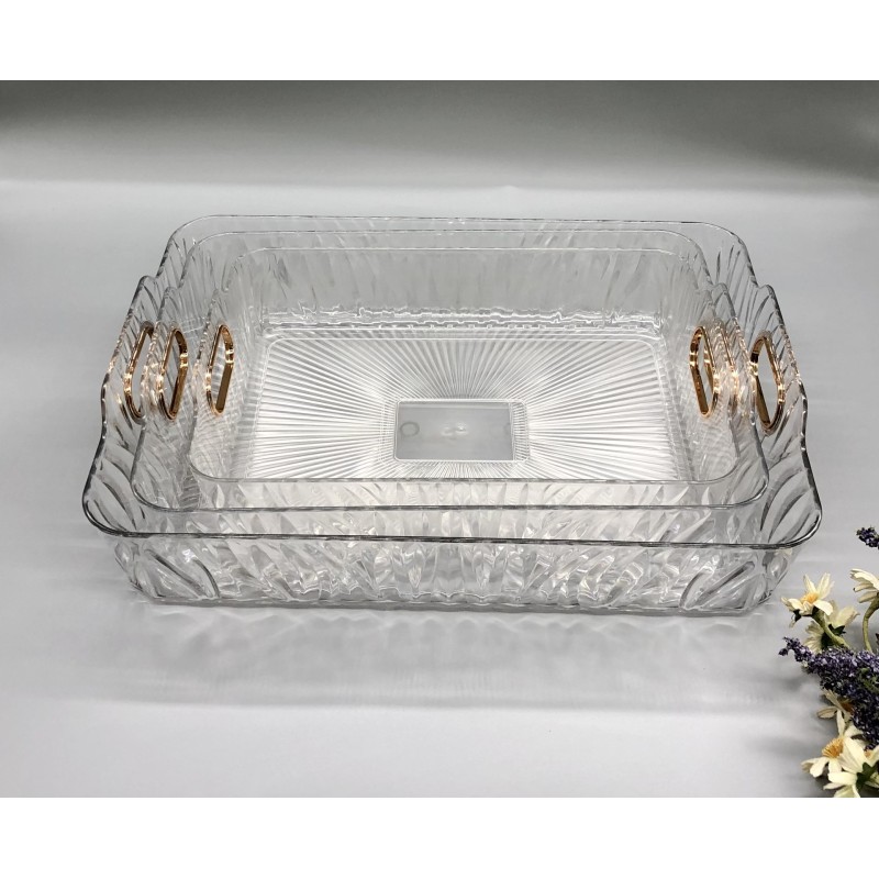 Custom Clear Fruit Serving Tray - Portable Dessert Plate for Coffee Table Living Room