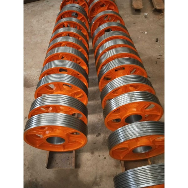 Elevator Traction Wheel Deflector Sheave Customizable Cast Traction Pulley For Elevator