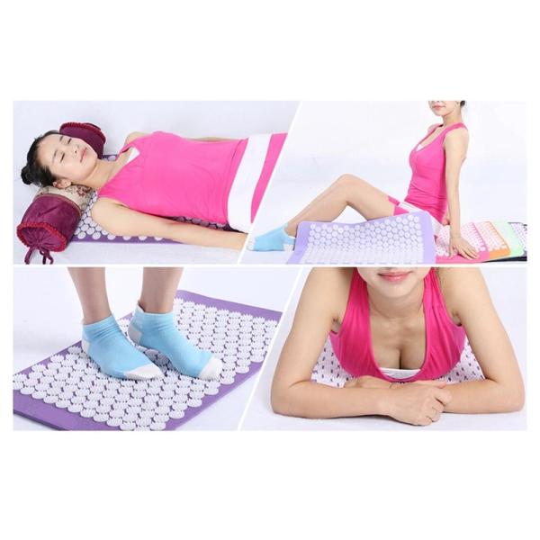 Lotus Acupressure Massage Mat Anti Stress Needle Massager With Pillow