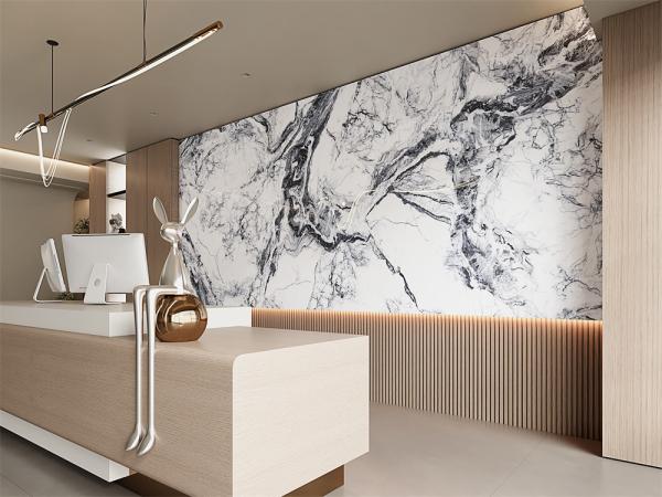 1.6x3.2m Porcelana polida, vidrada, pedra sinterizada para estúdio de dança, brilhante