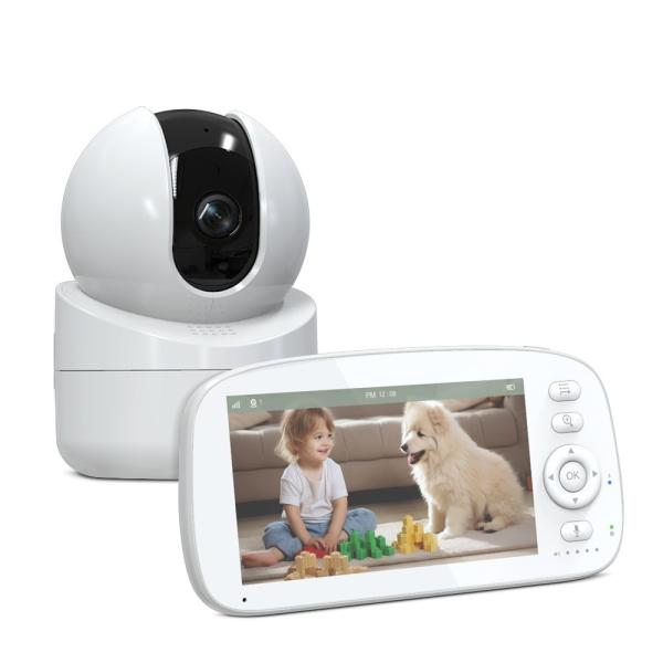 5 Inch HD Baby Monitor with Split Screen and Temperature Alarm