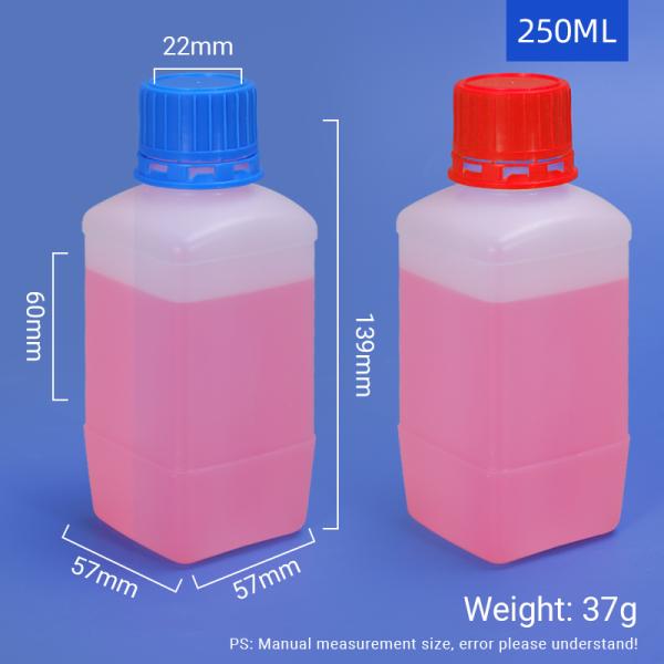 Запечатанные химические реагенты Лабораторные бутылки Пластмассовые HDPE для хранения жидкости органических растворителей