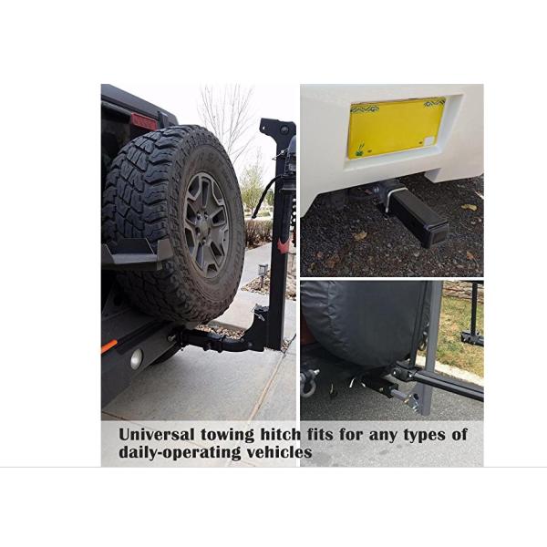 Black Powder Coat Finish Trailer Hitch Extension Receiver For Tow Bar Ball Mount