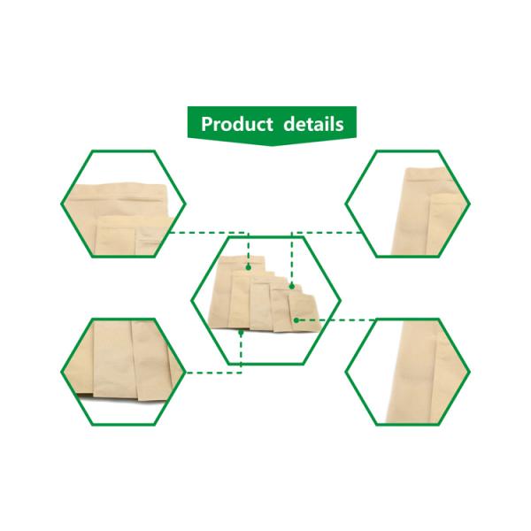 Heat Seal Kraft Paper Coffee Bags , Resealable Kraft Paper Bags Zipper Top