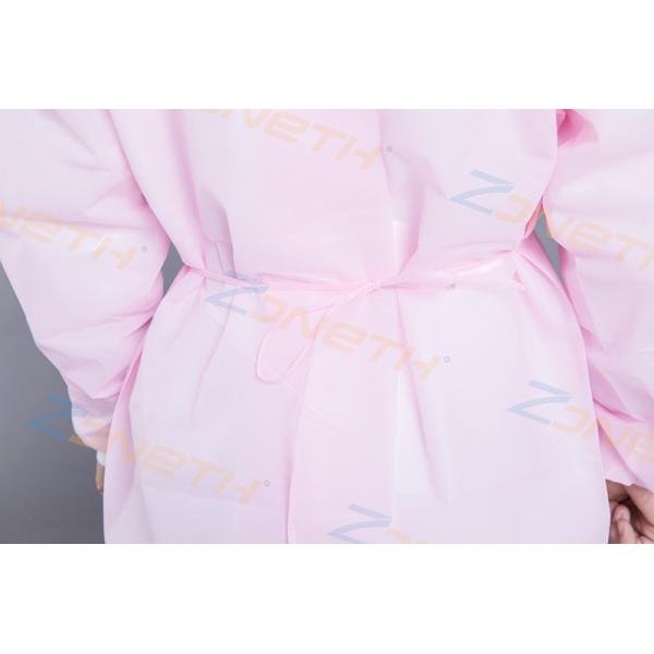 SMS Surgical 35GSM PP PE Pink Disposable Isolation Gown