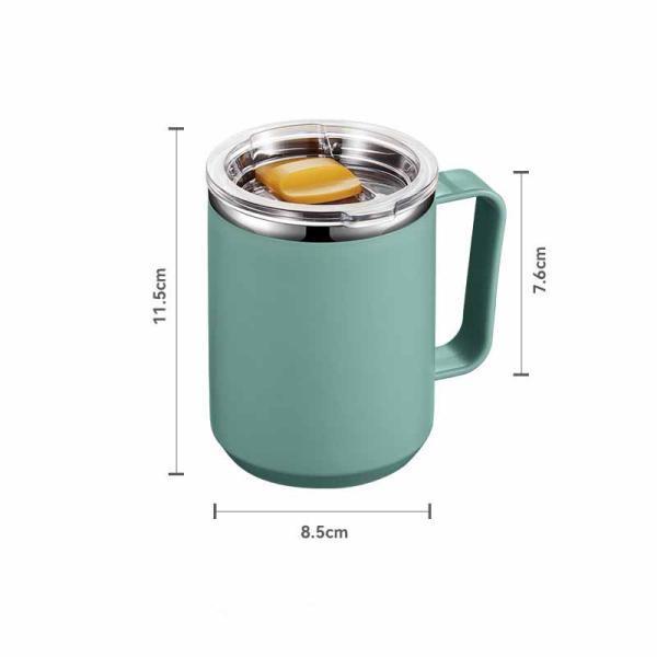 450ml Insulated Travel Mugs Stainless Steel Double Wall With Water Leakage Prove Lid