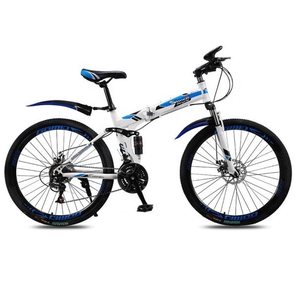 Foldable Mountainbike Customized 24 26 Inch carbon steel Bicycle with Full Suspension and 1.95/2.125 Tire Width