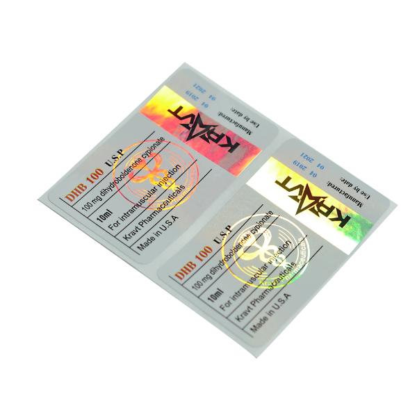 Глянцевая лакированная ПЭТ пероральная флакона бутылка Этикетки с золотой фольгой