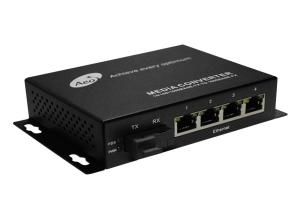 4 Port Single Mode Fiber To Ethernet Media Converter