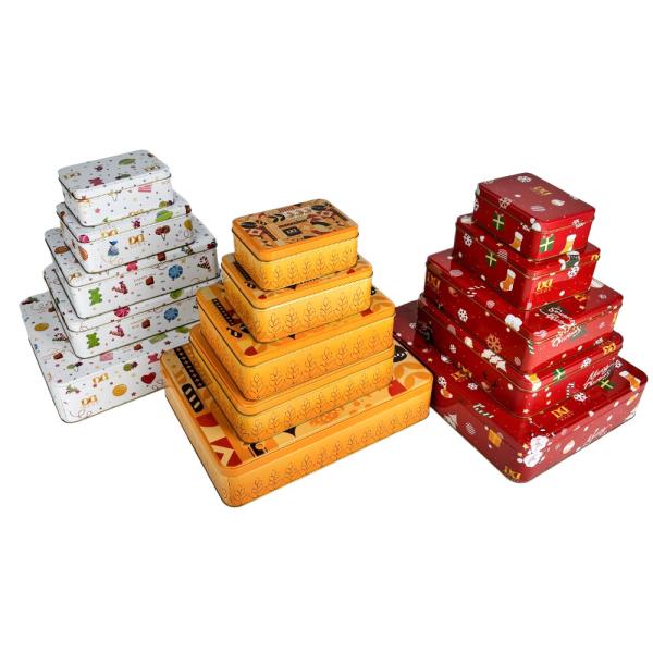 DADI Matt Oil Frosted Sensation Biscuit Tin Box Square Rectangle Snack Tin Box
