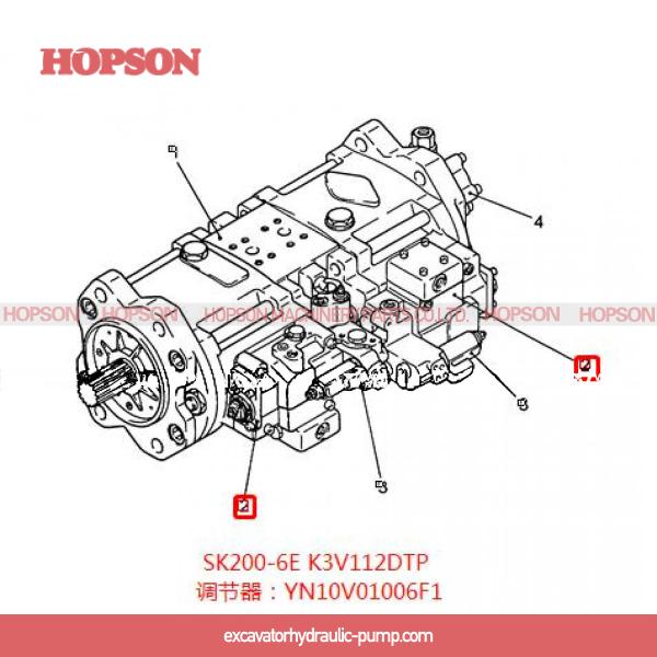 Гидронасос экскаватора Kobelco разделяет регулятор K3V112DTP для SK200-6E SK200-8