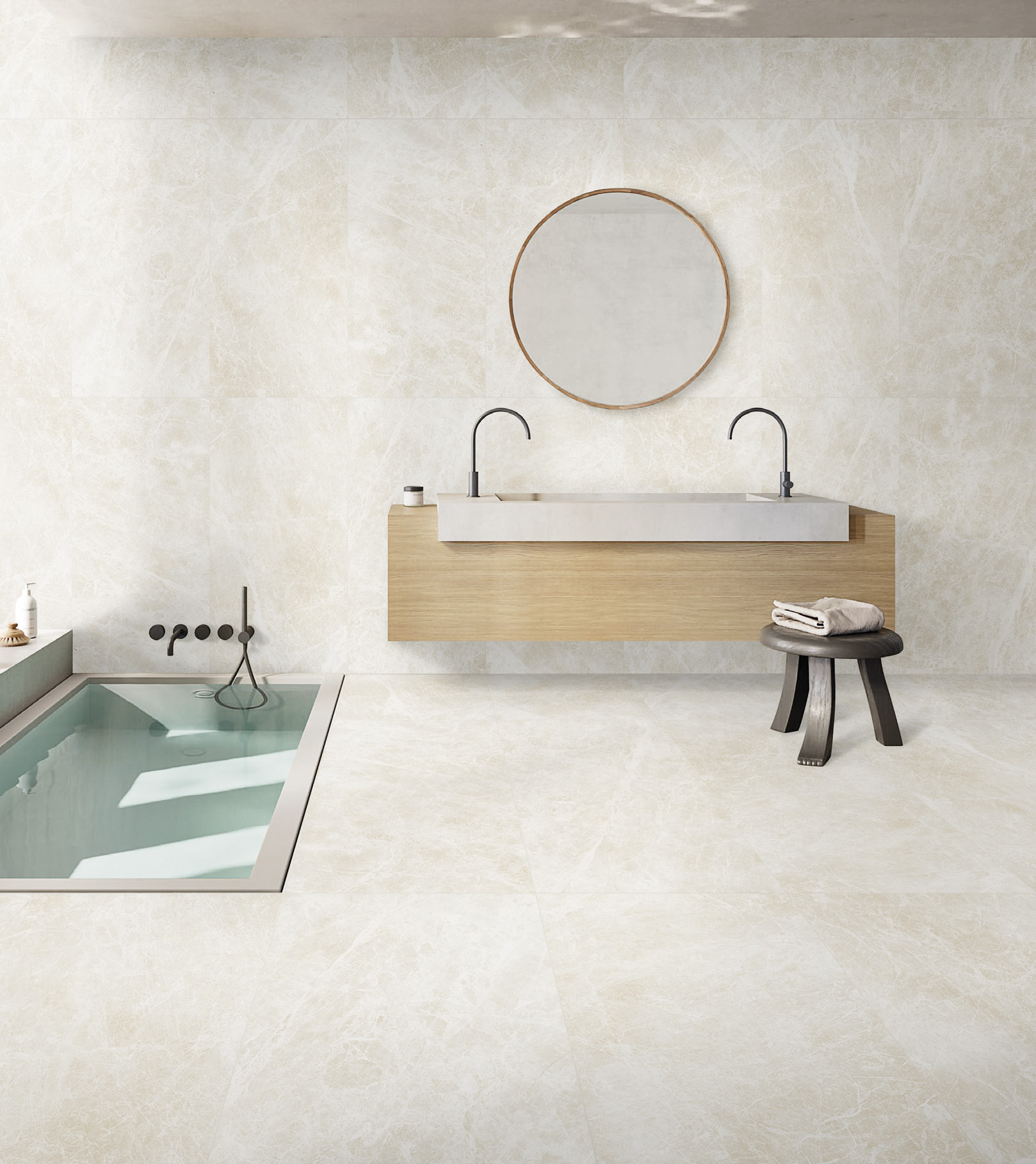 Ivory White Stream Vein Porcelain Tile in 600x600 & 600x1200mm Sizes with P3