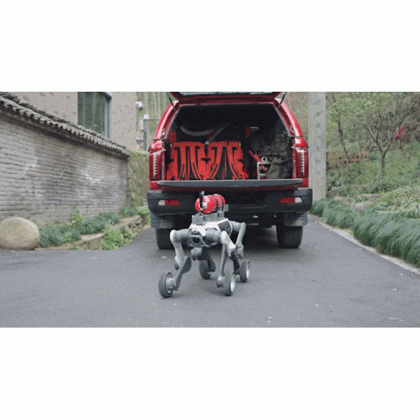 Lightweight Wheel-legged Robotic Dog with IP66 Protection and 15kg Payload for Extreme Environments
