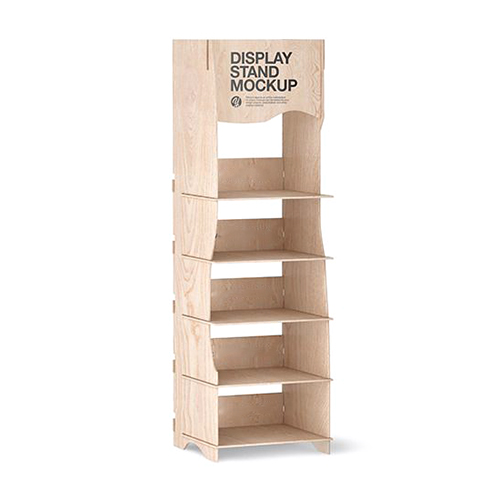 Modern Free Standing Display Stand Wooden Food Display Stand For Grocery