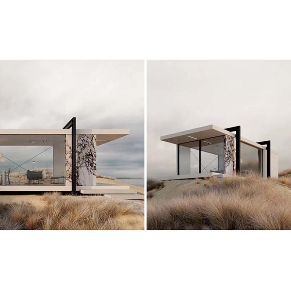 Prefab Light Steel Frame Overwater Bungalow Light Steel Frame House Dome Cabin House