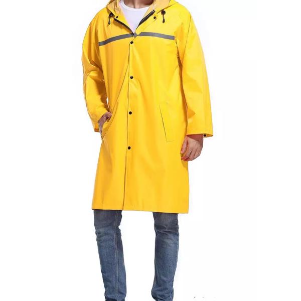 Куртка дождя людей полиции Ansi облегченная отражательная с плащом длинной безопасности клобука аварийным