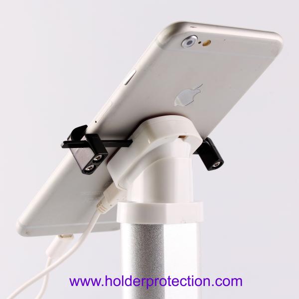 COMER mobile phone security display stand with clamp alarm stands and charging cord