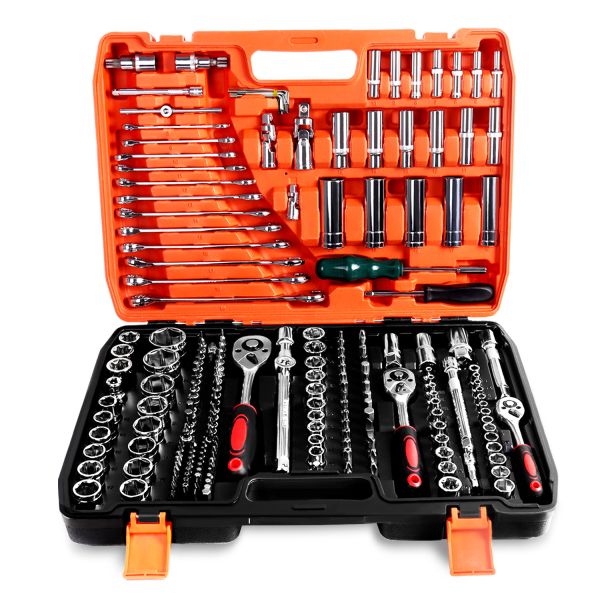 Manufacturer Supplied 216 Piece Vertically Arranged Automotive Repair 216pcs Wrench Tool Set with Chromium Vanadium Steel Tools