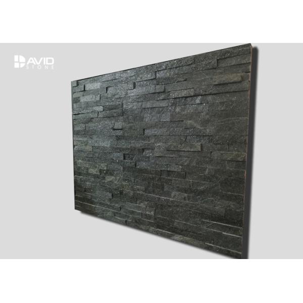 Black Quartz Cultured Stone Wall Panels Light Weight 10-20mm Thickness