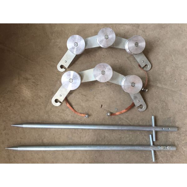 Three-Wheel Grounding Pulley Block for Earthing Cable Support with Aluminum Material and Corrosion Resistance