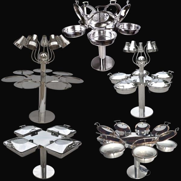 Станции шведского стола еды и оборудования Бервераге мобильные с 5 жук-чеферами и 5 лампами жары