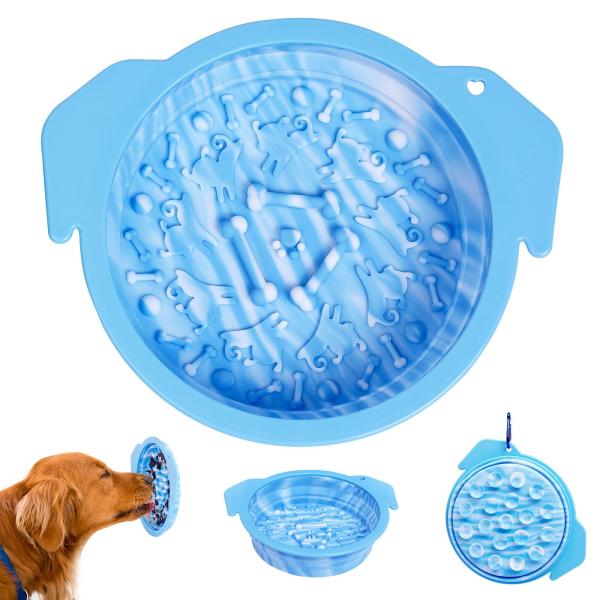 Outdoor Portable Folding Bowl Sucker Licking Pad Slow Food Bowl Dog Basin Silicone Pet Bowl Dog Bowl