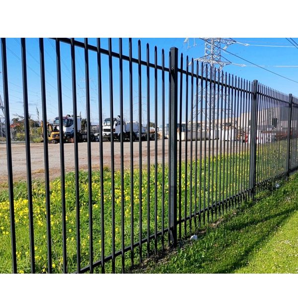 Durable Tubular Steel Fence Made From Galvanized Steel Pipe With Powder Coated Surface Treatment For Corrosion Resistance And Long Lasting