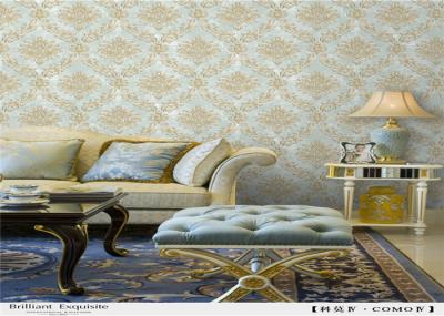 Vinyl Damask PVC Waterproof Wallpaper Strippable Italy Style For Living Room