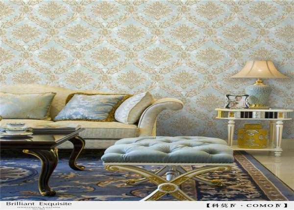 Vinyl Damask PVC Waterproof Wallpaper Strippable Italy Style For Living Room